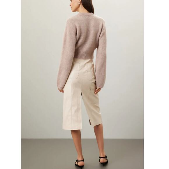 CLUB MONACO X RTR ~ Alpaca Wool Cream Cropped Pullover Sweater Size XL - Picture 3 of 10